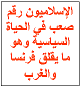 Text Box: الإسلاميون رقم صعب في الحياة السياسية وهو ما يقلق فرنسا والغرب